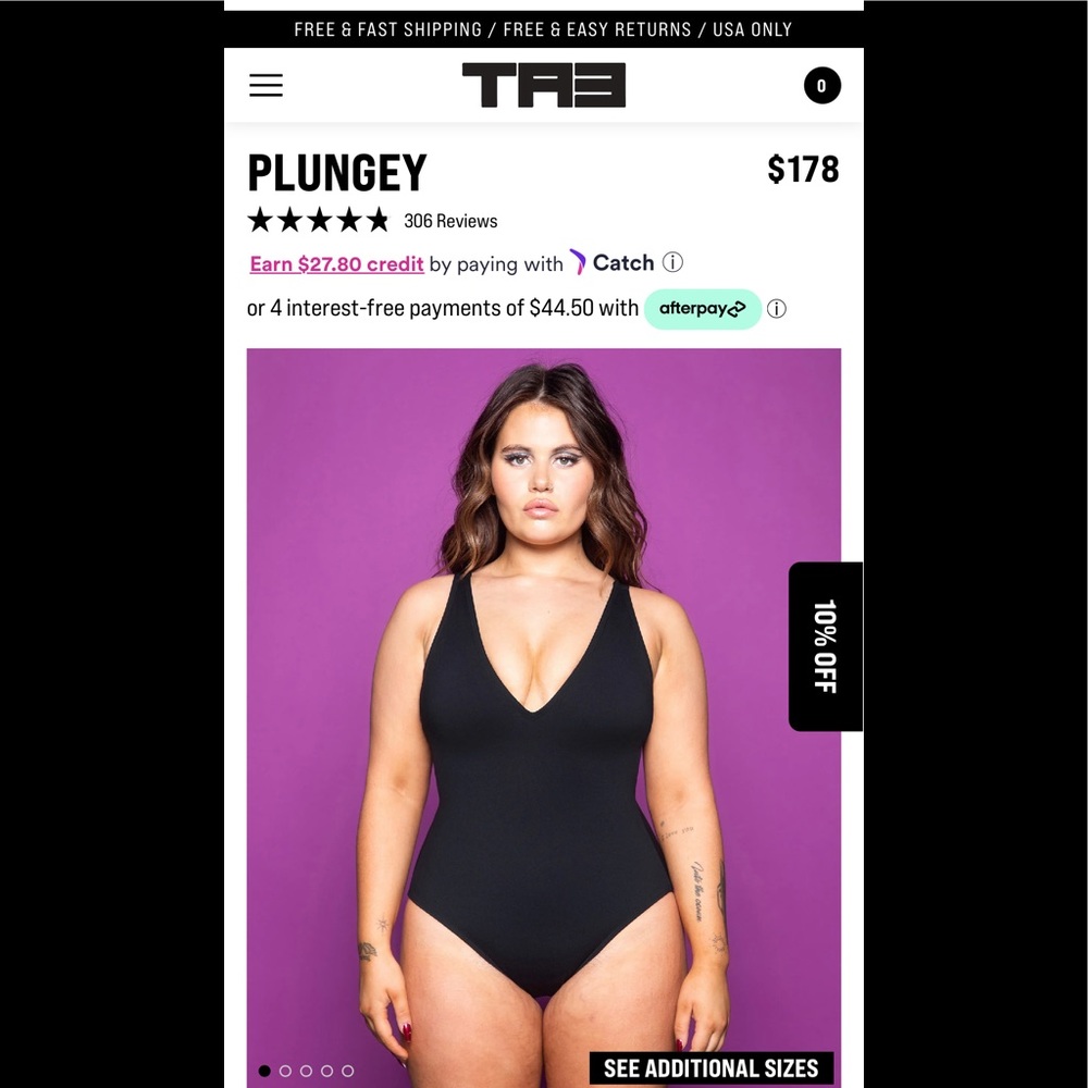 TA3 Plungy Swimsuit size Medium Short